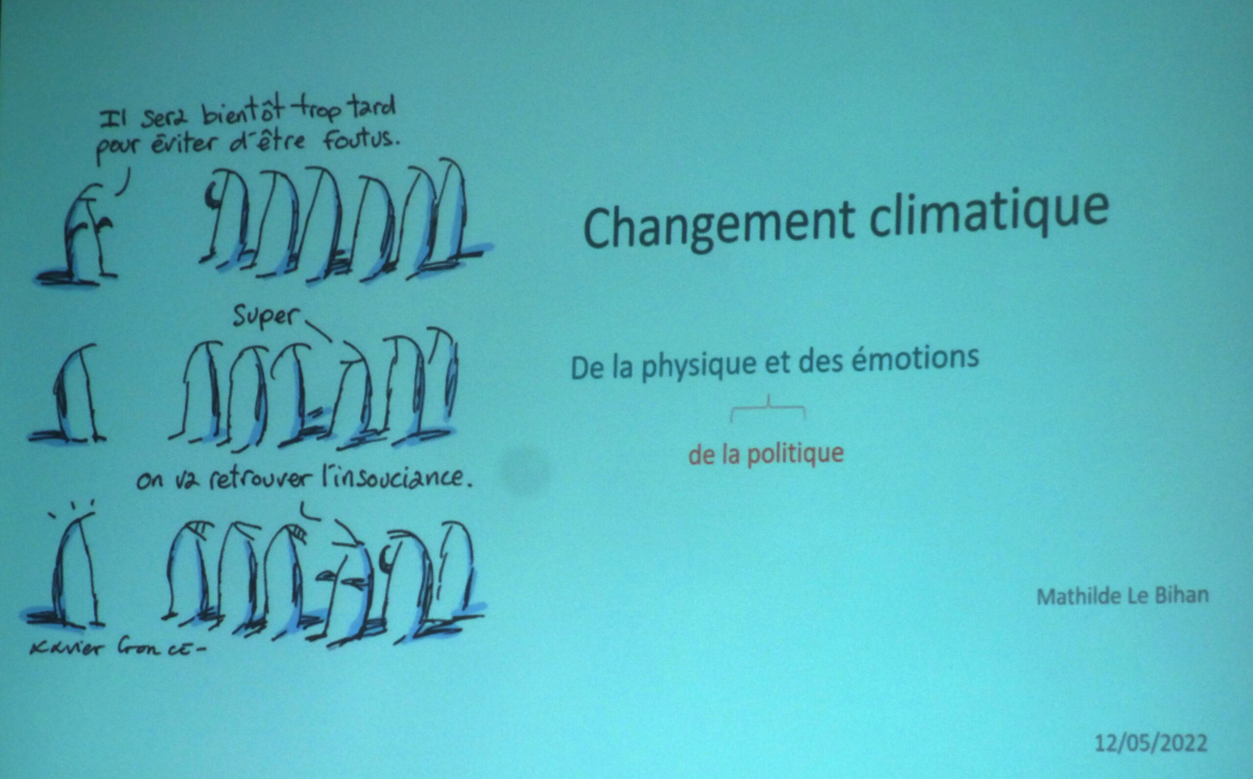 Changement climatique: de la science et des émotions »